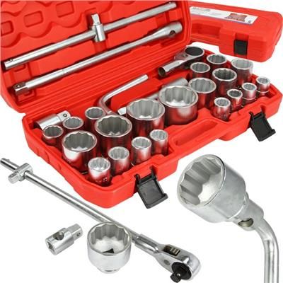 Klucze Nasadowe 3/4" 1" 21-65mm 12-kąt 26pcs