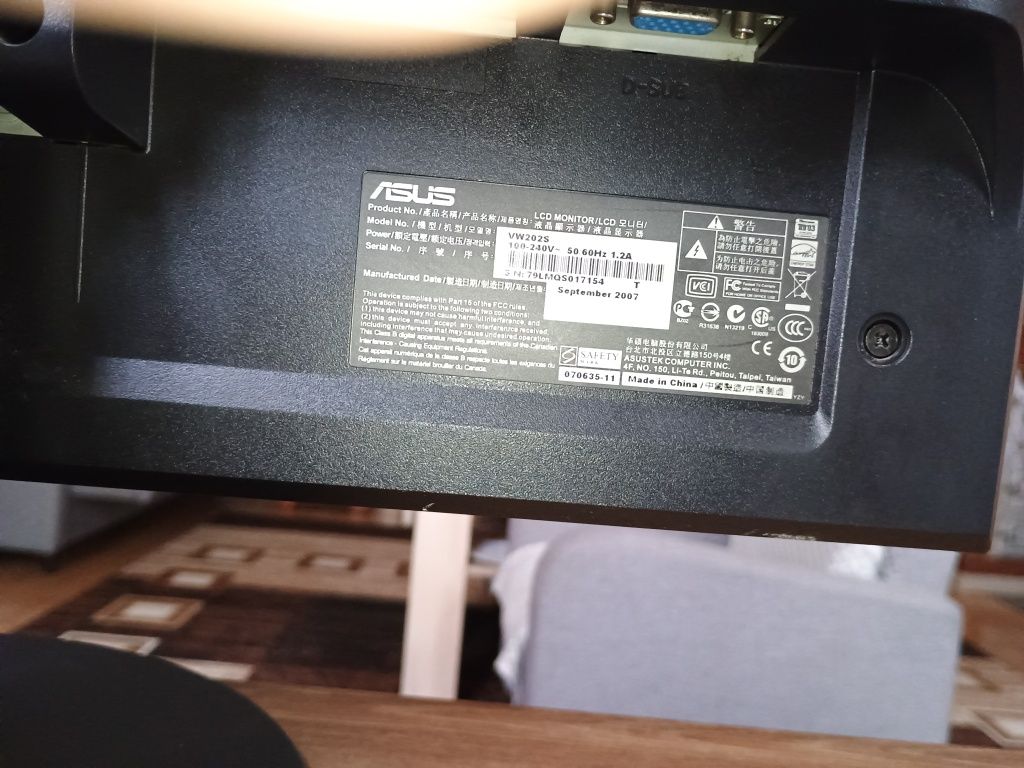 Monitor Asus 20 cali