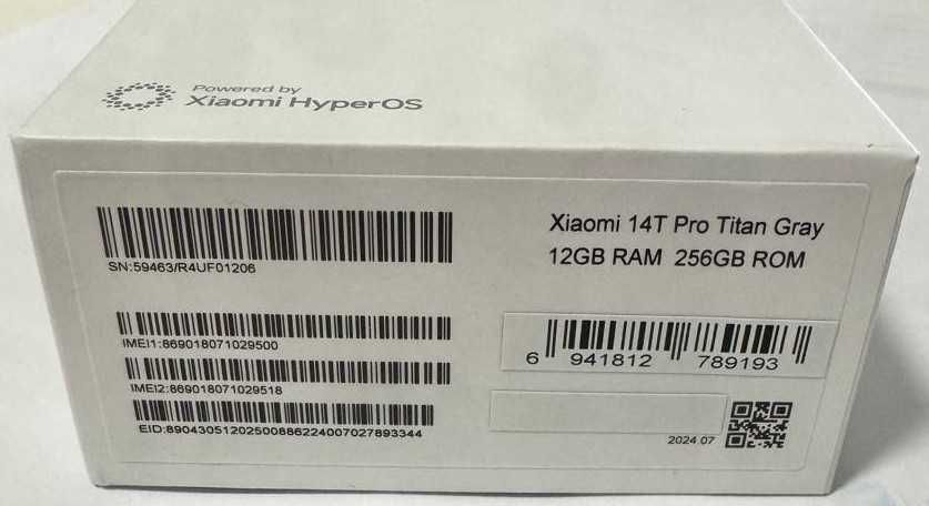 Xiaomi 14T Pro 12GB/256GB Titan Gray novo selado