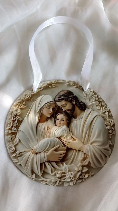 Obraz Świętej Rodziny w 2D na wstążce, nowa