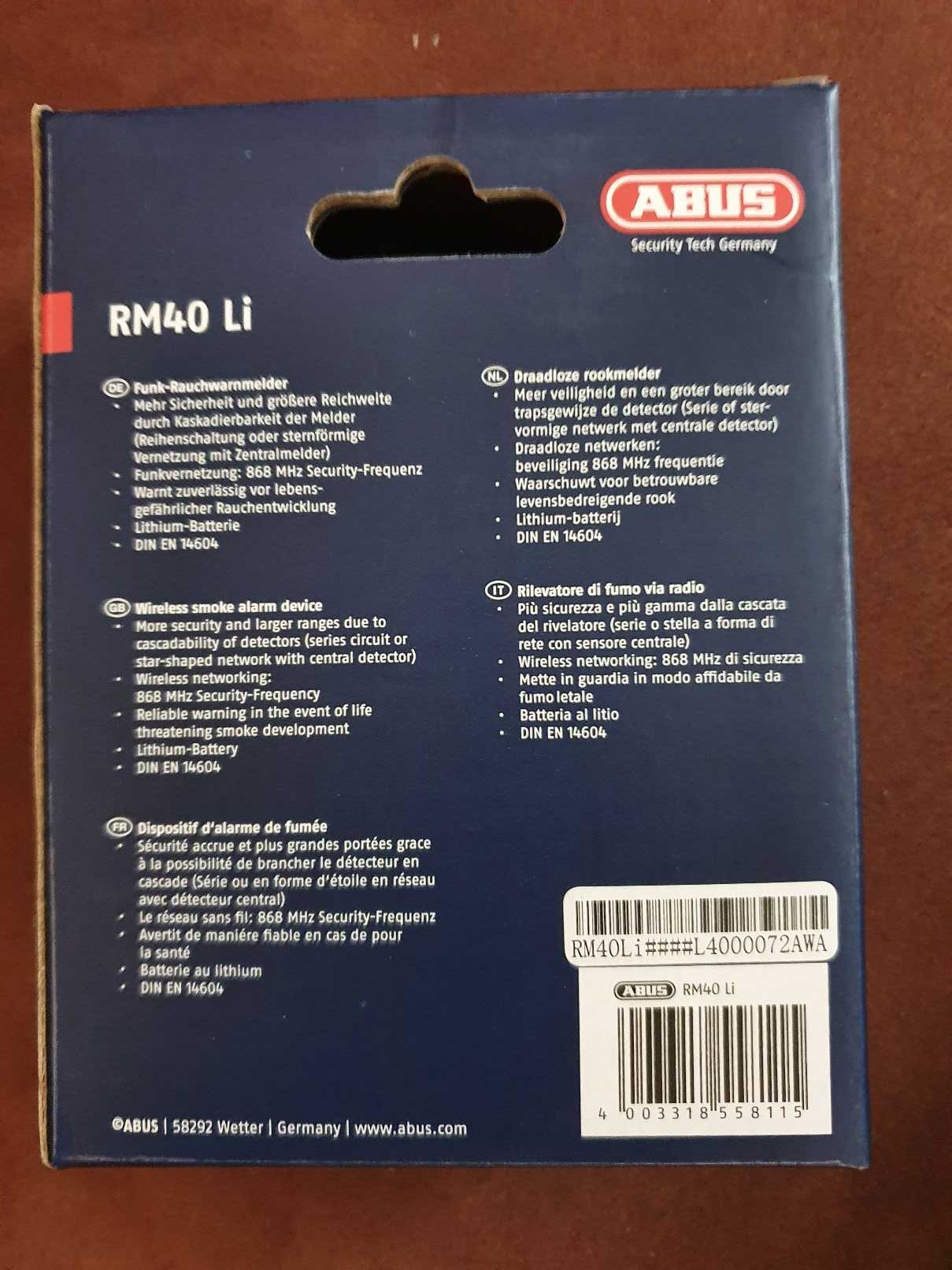 Беспроводная дымовая сигнализация ABUS RM40