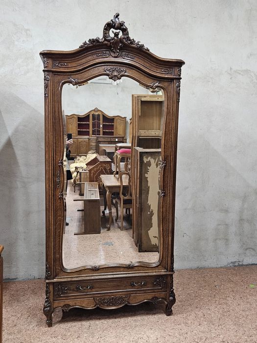 Stara rzeźbiona szafa Ludwikowska rocaille bieliźniarka /