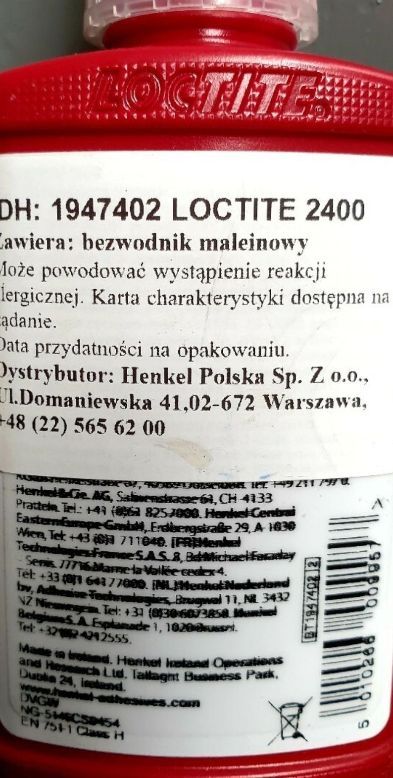 Loctite 2400 aneobowy klej do gwintów 50 ml henkel