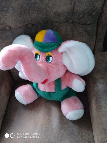 Слон розовий М'яка іграшка велика