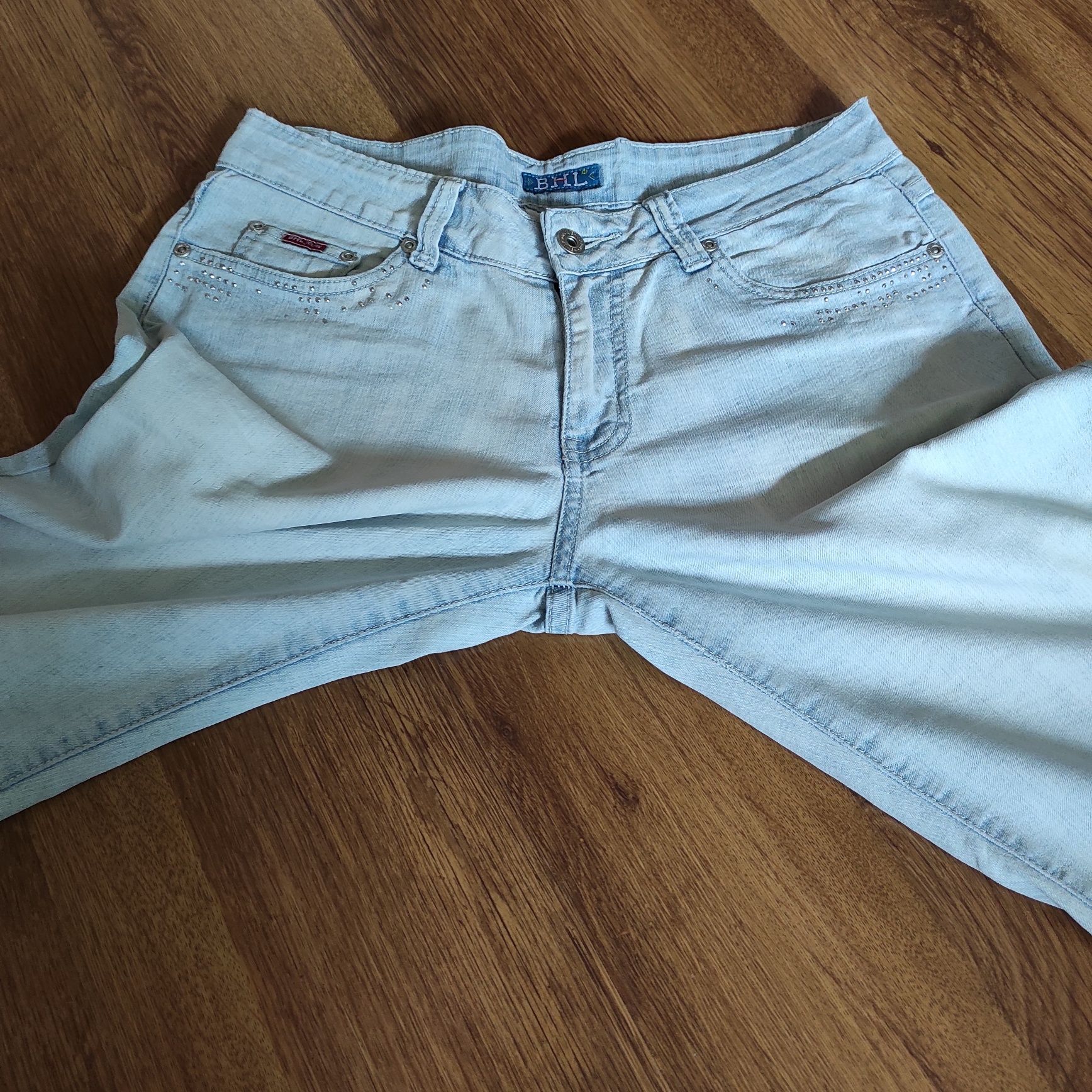 Spodnie 3/4, cienki jeans, XL