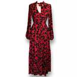 River Island sukienka maxi długa kwiatowa Lato M 38 czarna czerwona $