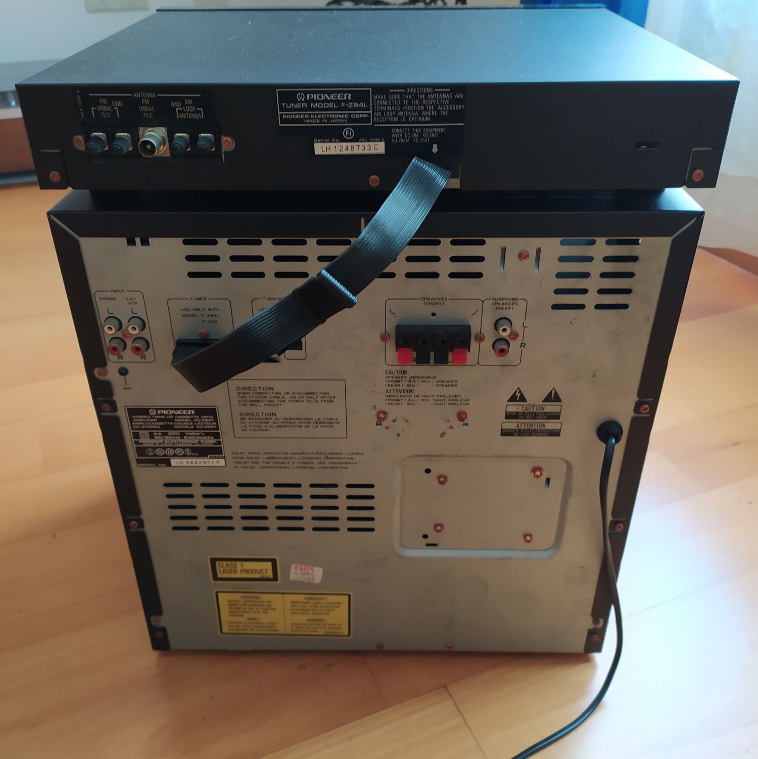 Pioneer aparelhagem rádio, cassetes duplo, CD duplo, equalizador.