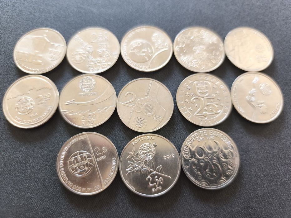13 moedas comemorativas de 2,50€