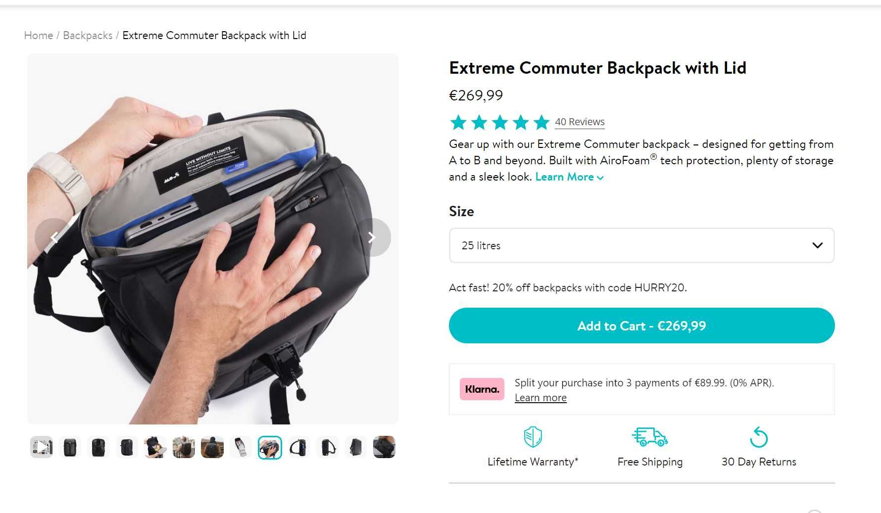 Рюкзак Mous Backpack з кришкою на 25 літрів
