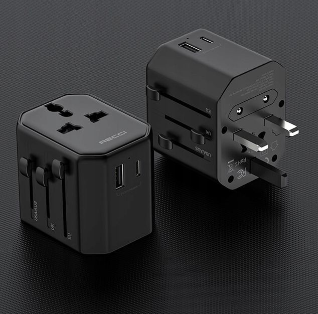 Adapter Sieciowy Z Ładowarka Podróżna Usb C 2.4A 65W Usa Uk Eu Recci