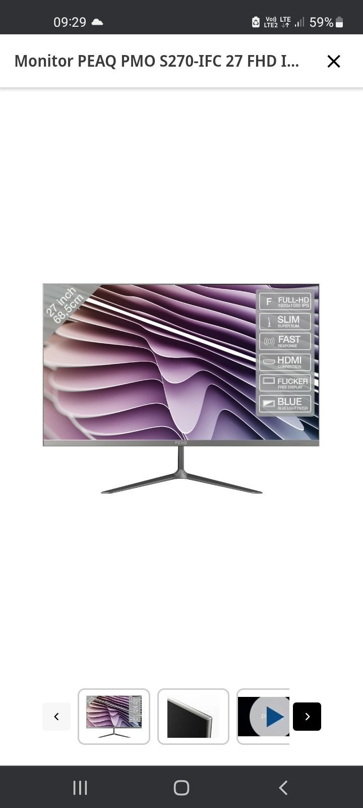 Sprzedam monitor PEAQ