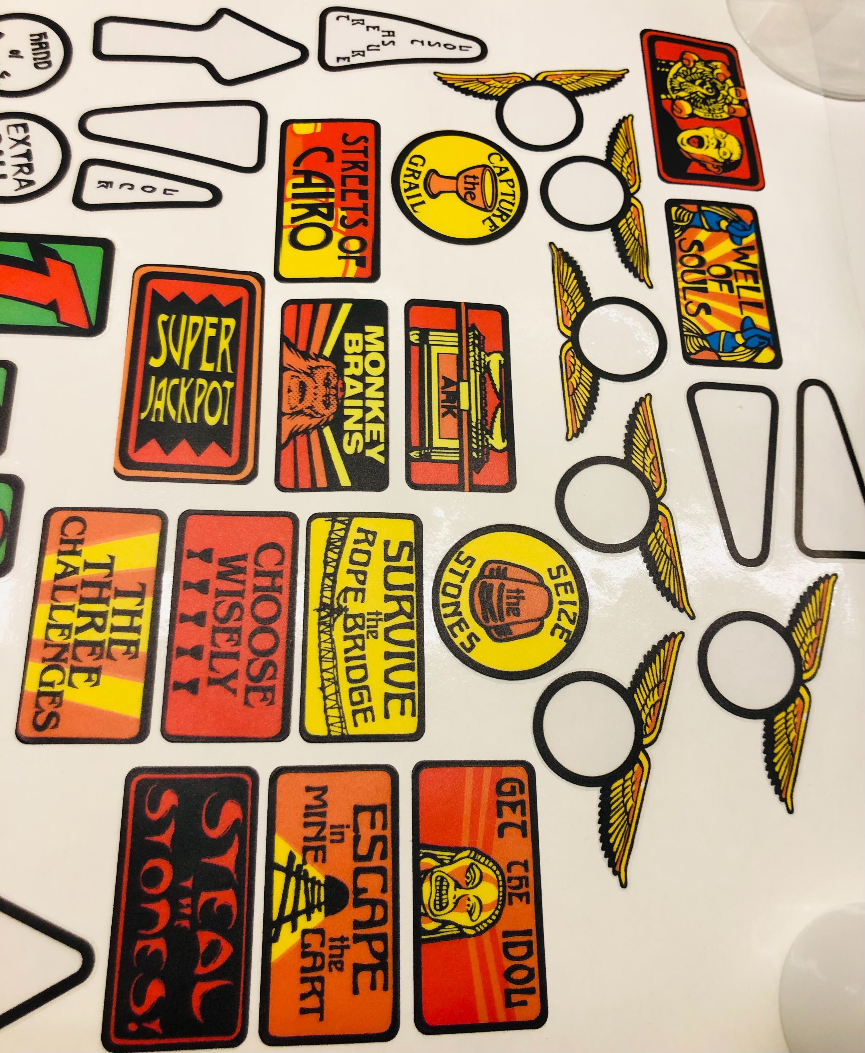 Indiana Jones Insert Decals Fliper pinball Oryginał z USA M.P.