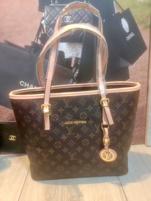 Nowa duża brązowa torebka lv