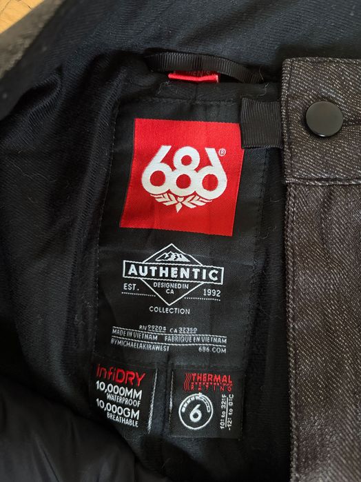 Штаны 686 джинс, мембрана 10к/10к, лыжные, сноубордические
