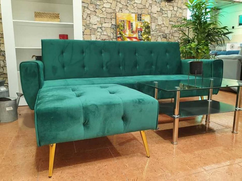 PROMOÇAO SOFA CAMA COM PUFF envios gratis paga na casa