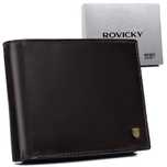 klasyczny skórzany portfel z systemem rfid protect - rovicky