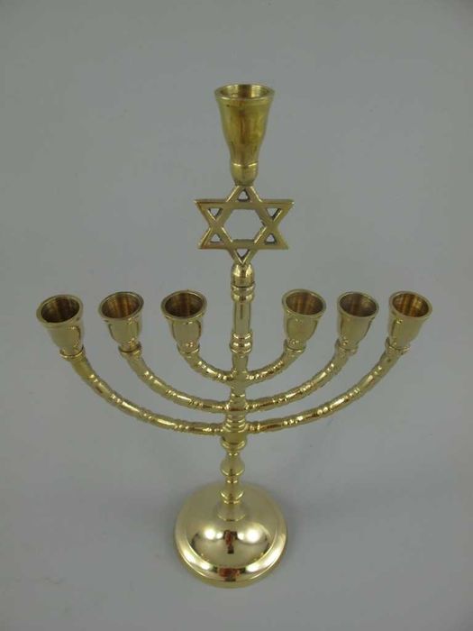 Świecznik mosiężny Żydowski CHANUKA MENORA