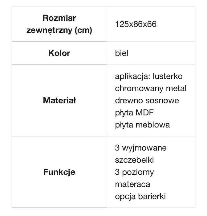 Łóżeczko Klupś Blanka