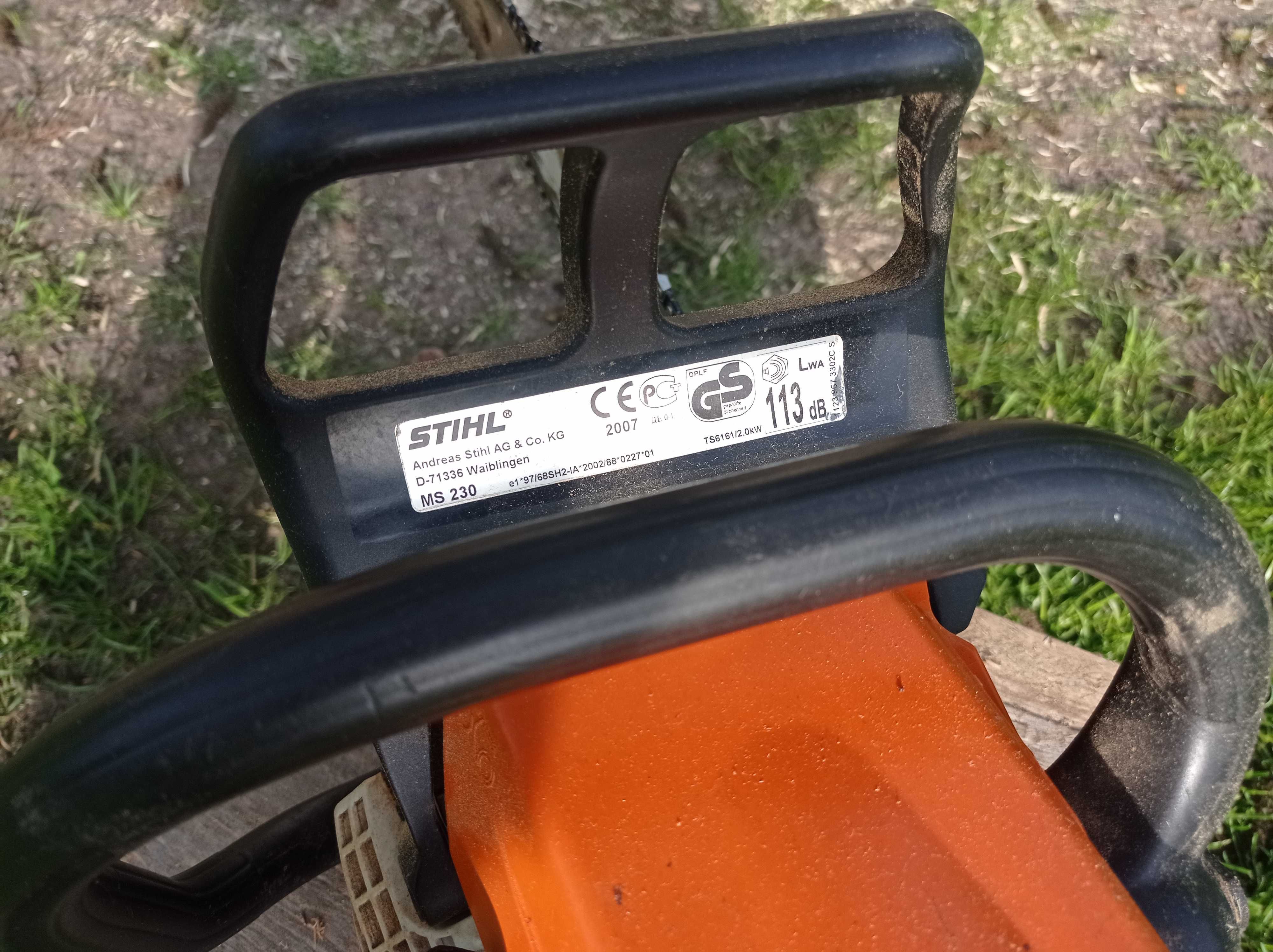 Piła łańcuchowa Stihl ms 230 z 2007r. Mocy : 3 KM.