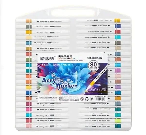 Акрилові фломастери 80 шт у кейсі