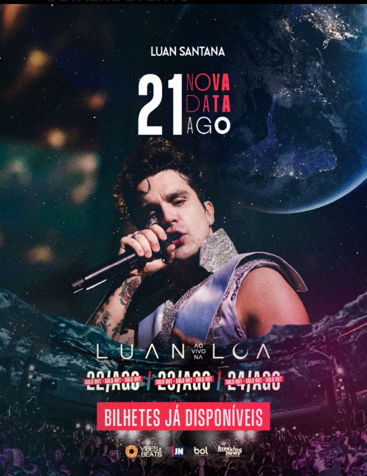 Bilhetes luan Santana 22 agosto
