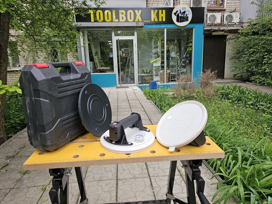 З Автопідкачкою! Акумуляторна Присоска для Керамограніту на 140Кг Кейс
