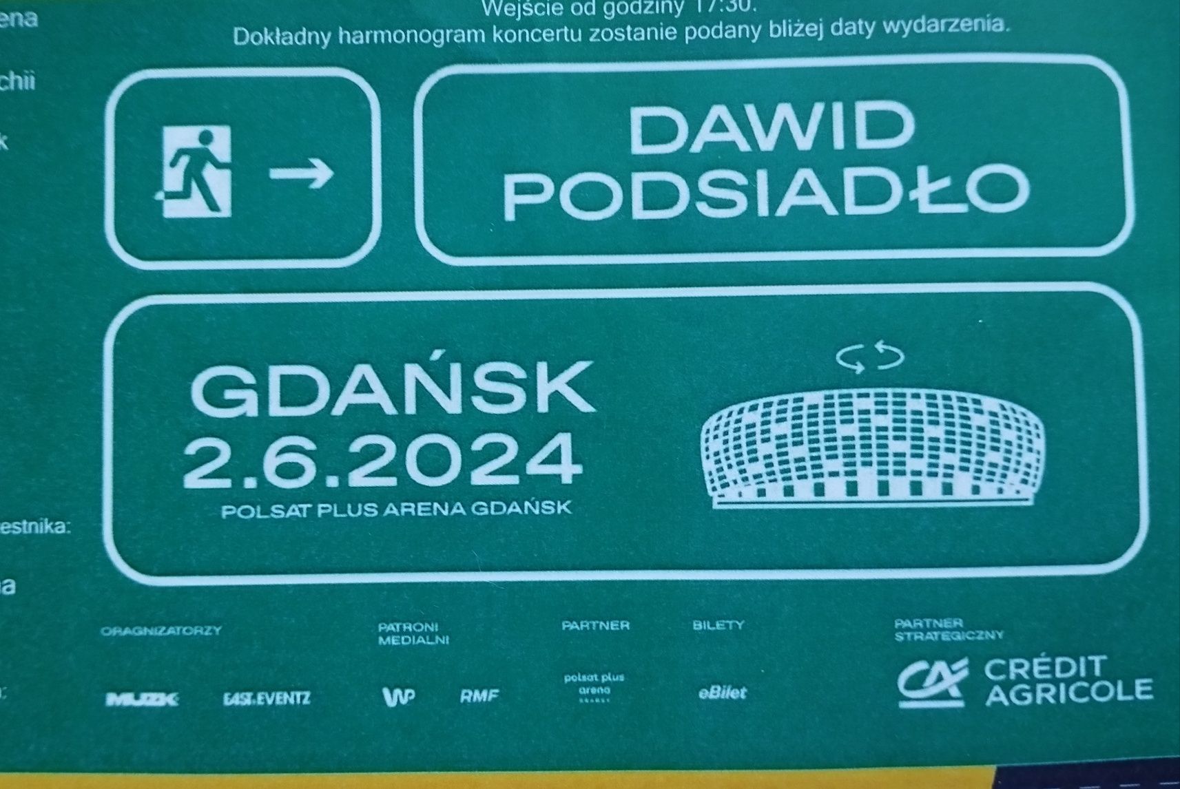 Bilet na koncert Podsiadło 2 miejsca Gdańsk