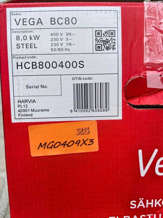 Piec do sauny suchej ze sterowaniem HARVIA VEGA BC80 8kW