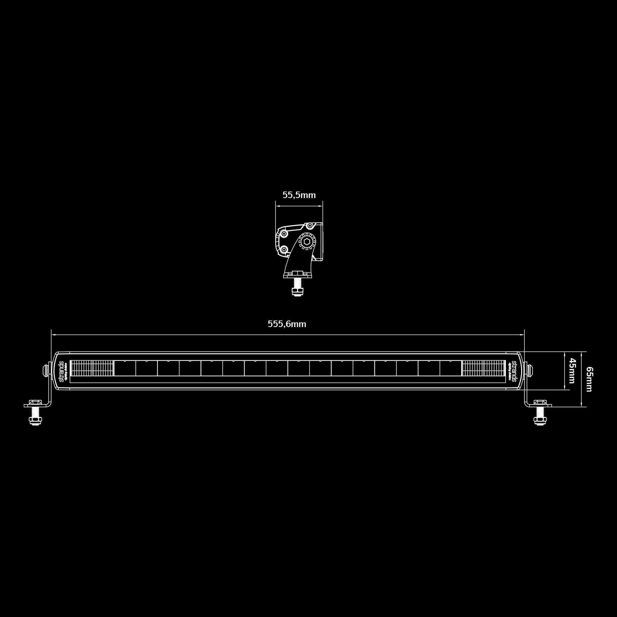 Led Bar SIBERIA SR 22" czarny STRANDS, listwa, panel led z homologacją