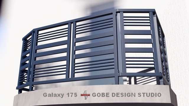 Balustrada na balkon prosty narożny wymiar 2mx1m Gobe Design Studio