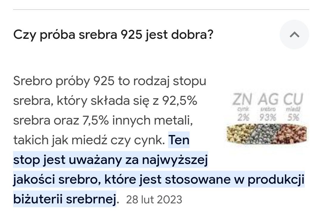 Biżuteria ze srebra próby 925