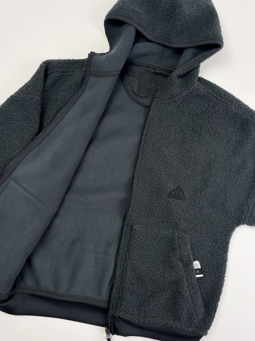 Оригінал! Зіп Худі Adidas Sherpa чорна (S) Нове, з бірками!