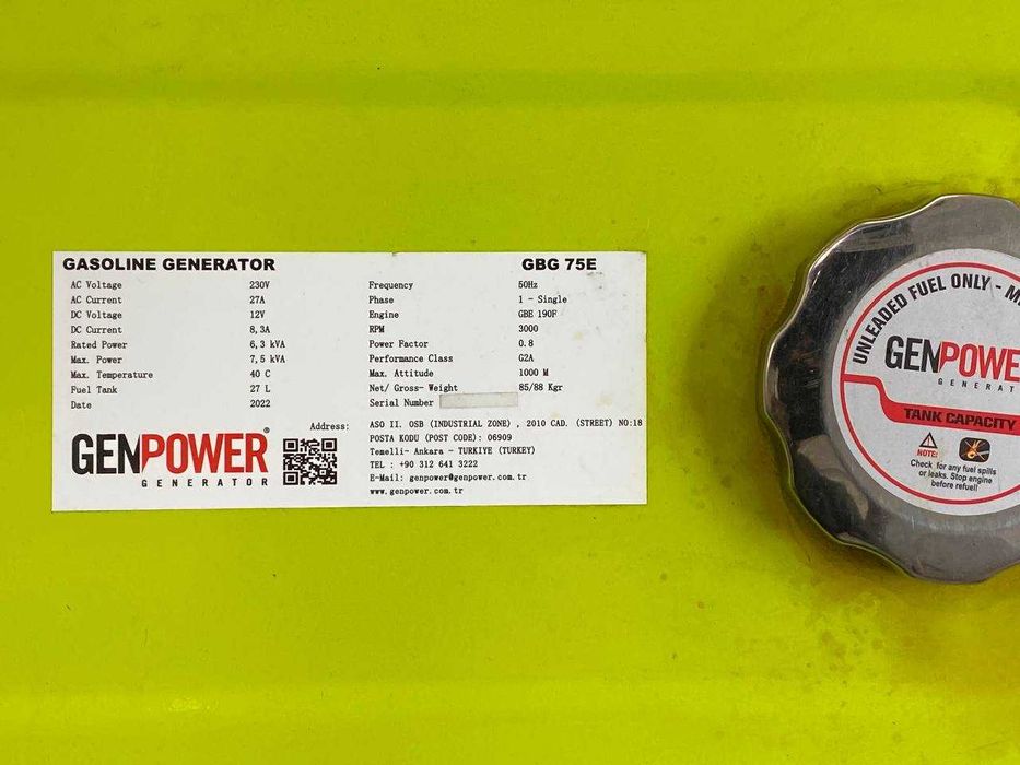Генератор GENPOWER GBG 75E 6 кВт