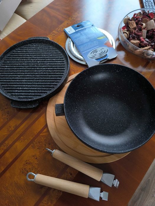 Grill okrągły włoski nowy podwójny