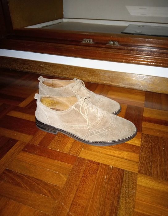 Sapatos de pele couro genuíno 36, com atacador, Vintage