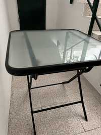 Mesa de Esplanada/Jardim em vidro c/2 cadeiras