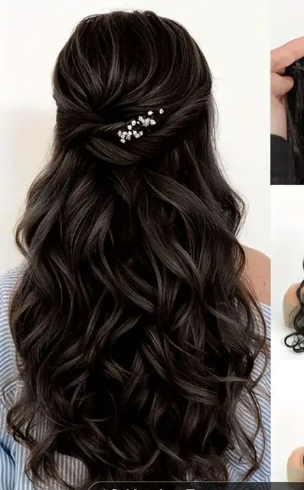 Заколка з волоссям , накладне волосся,