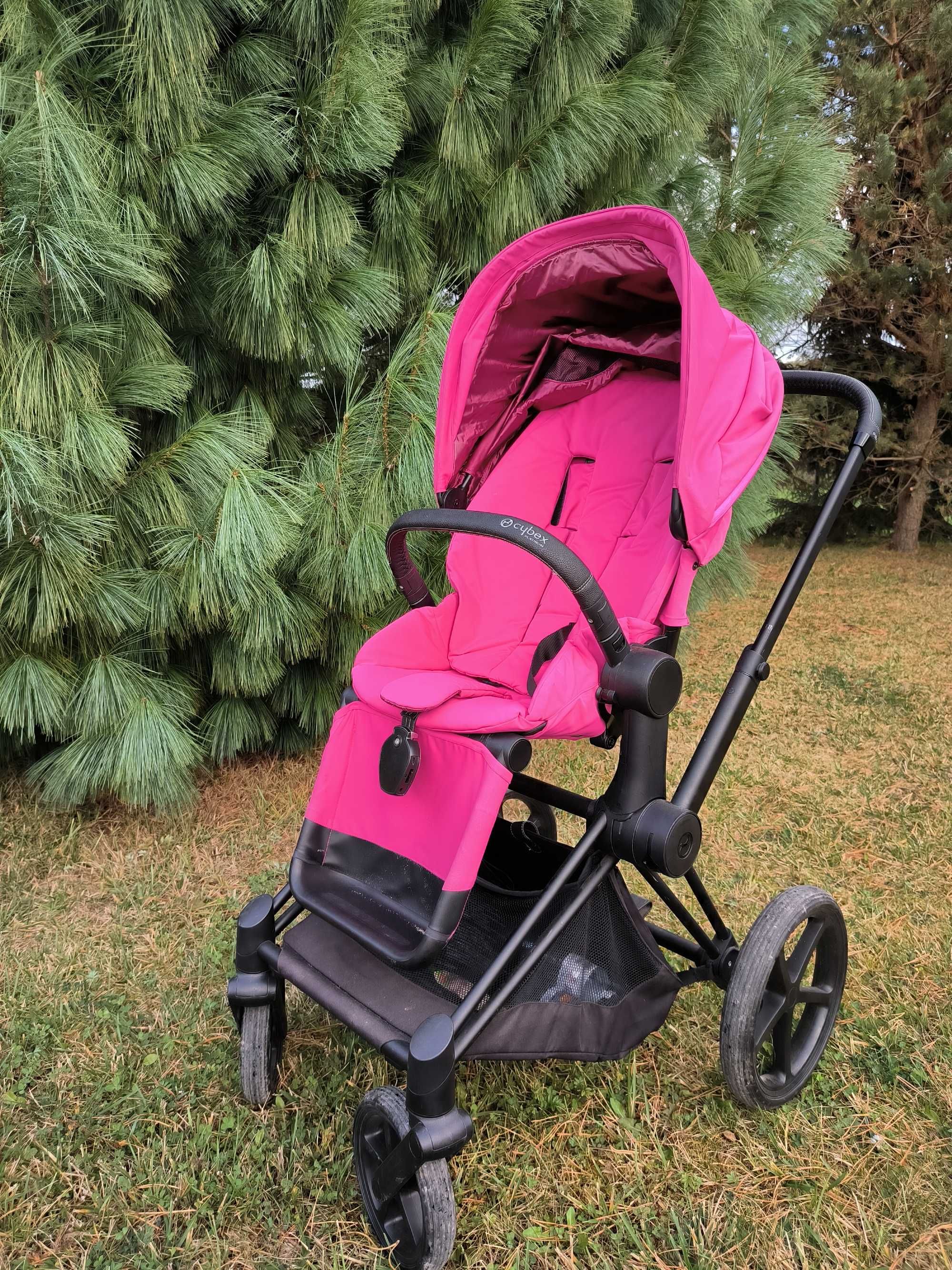 Cybex Priam 2.0 Rama czarny Mat w zestawie ze spacerówką Fancy Pink