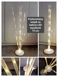 Podświetlany stojak/stelaż na balony LED, wysokość 73 cm, na 7 balonów