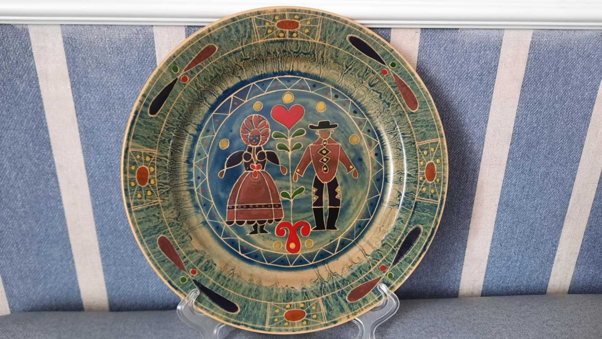 Porcelanowy rustykalny talerz Colditz GDR lata 70-te