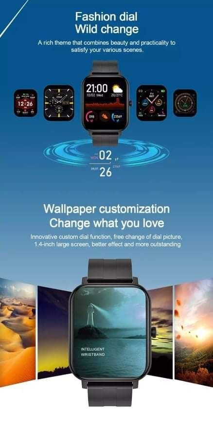 NOVO! Smartwatch Fit F22  preto, LCD 1.4", batimento cardiaco
