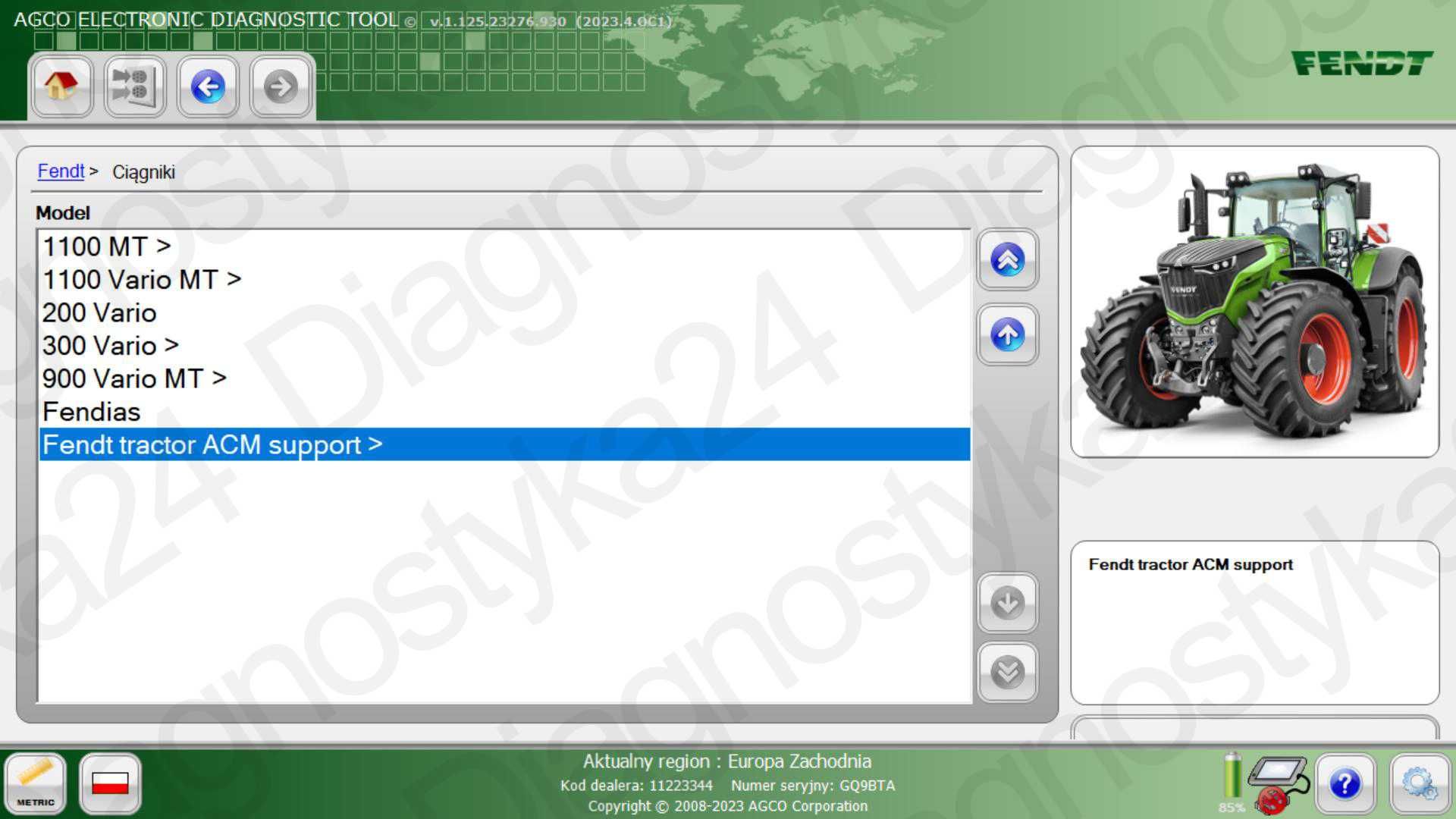 Najnowsza Wersja AGCO Electronic Diagnostic Tool 2023.10 PL Wersja