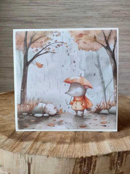 Ozdobna koperta na pieniądze dla dziecka handmade myszka z myszką