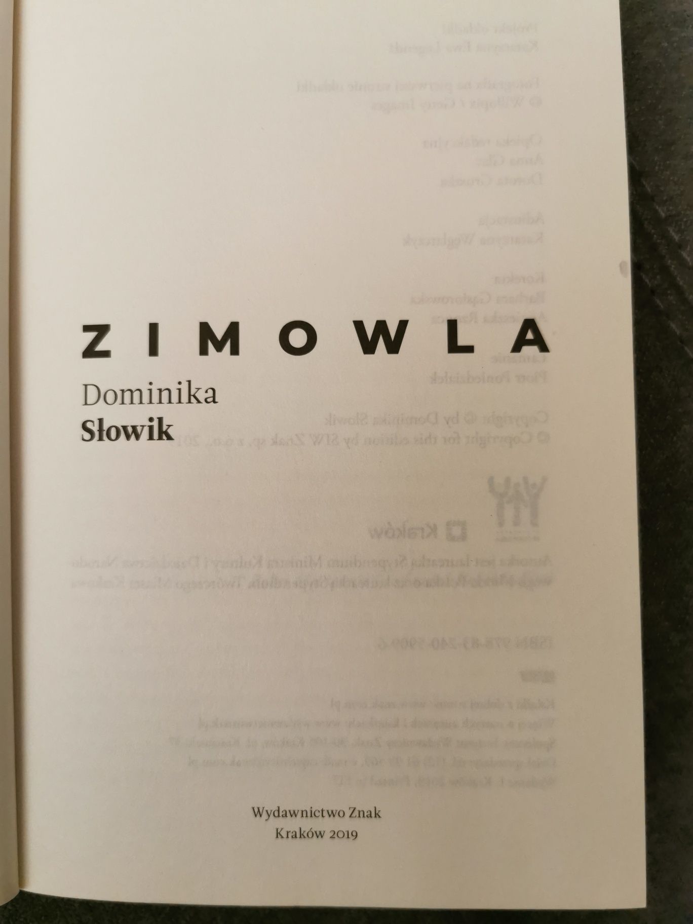 Zimowla Dominika Słowik nowa, stan idealny