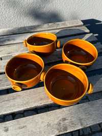 Cztery ceramiczne miseczki- jasny brąz