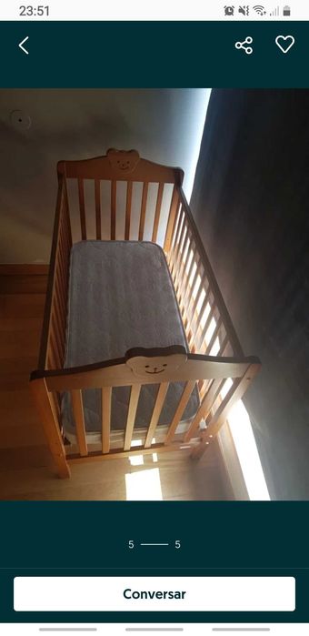 Cama de bebé usada como nova