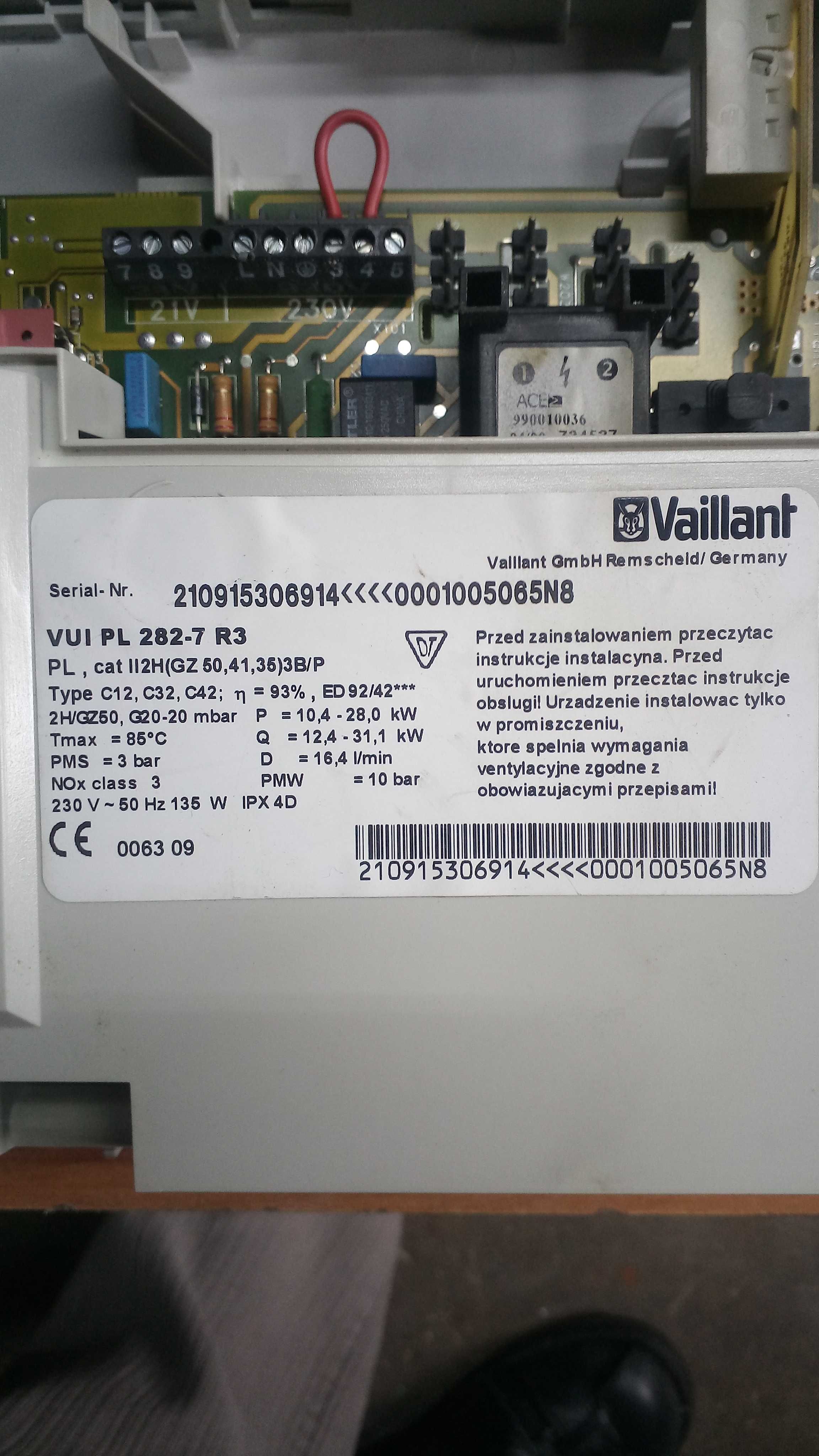 piec gazowy vaillant vui pl 282-7 r3 części z demontażu