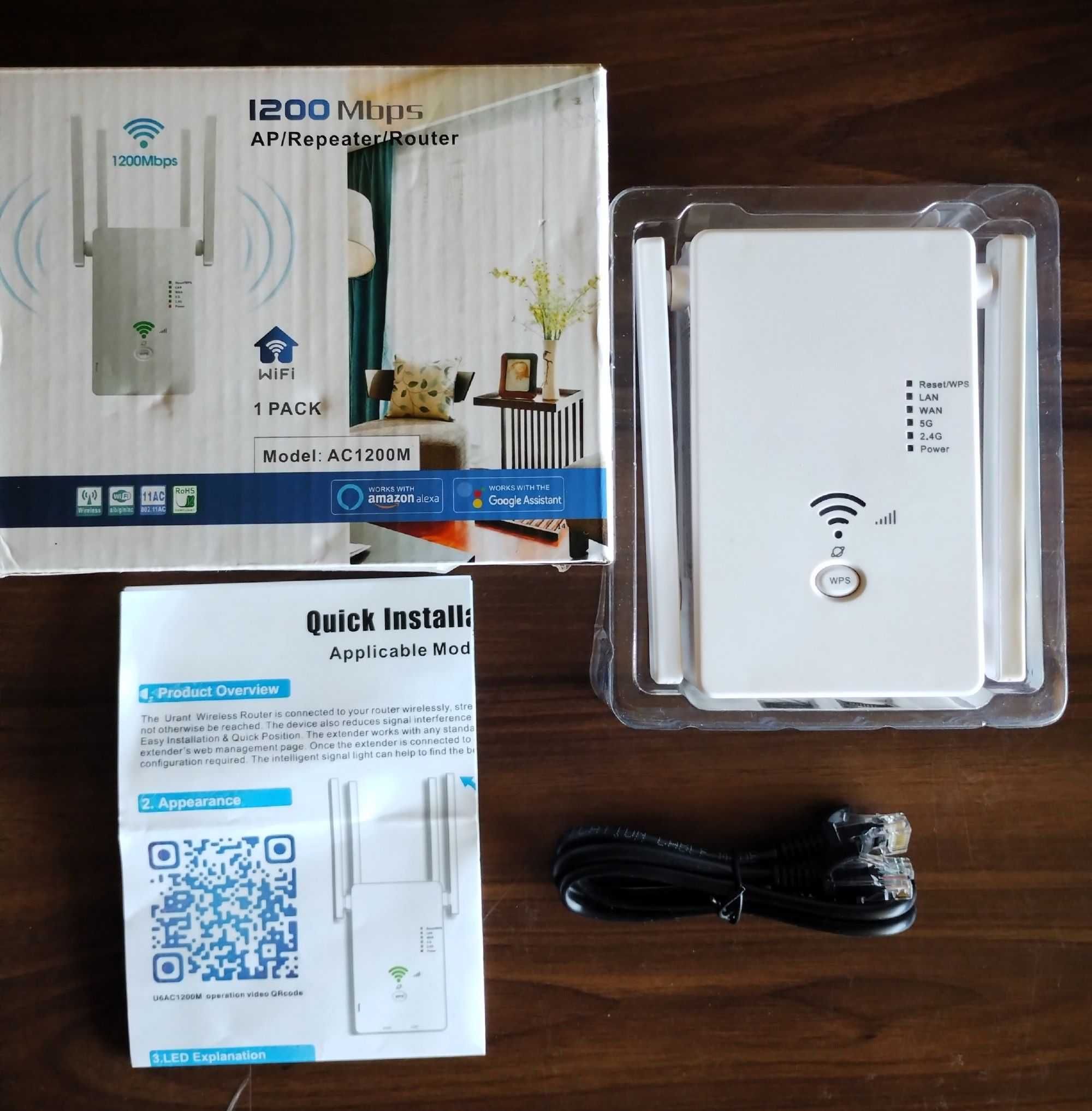 Wzmacniacz sygnału WiFi Dual Band 2.4GHz i 5GHz WiFi 1200Mbps