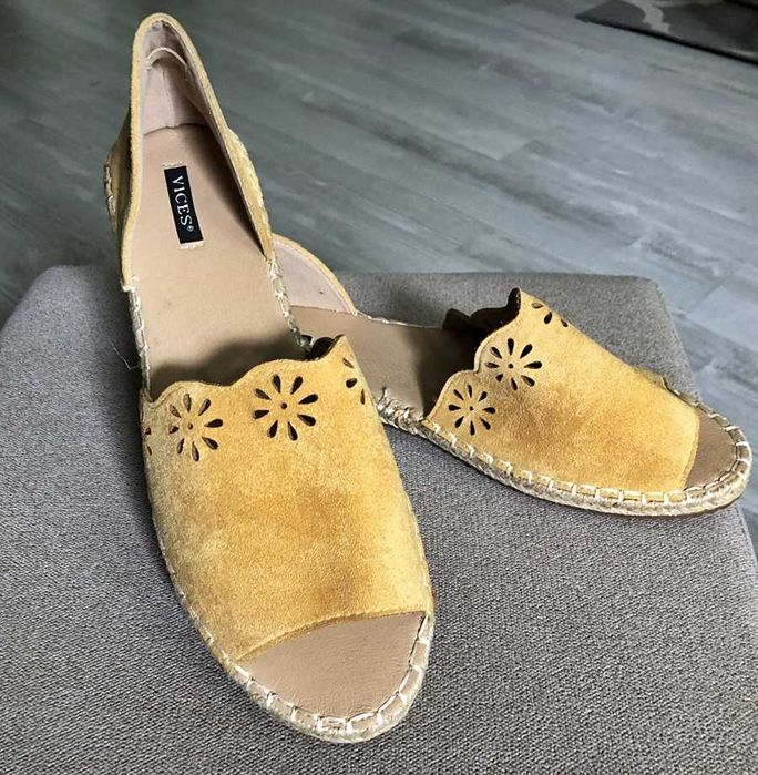 Musztardowe espadryle, nowe, 41