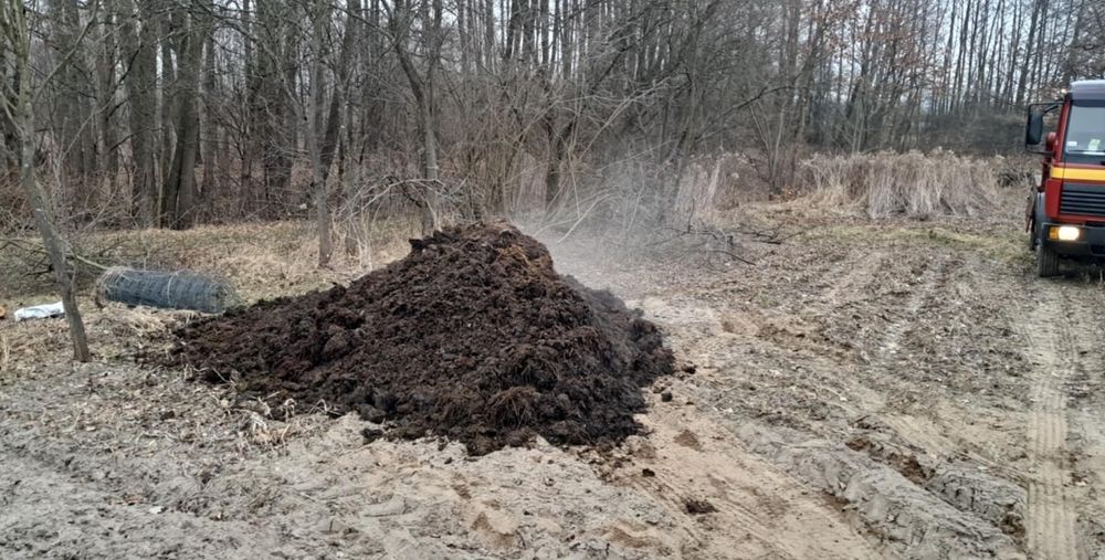 Obornik koński, pomiot kurzy kurski ziemia piasek